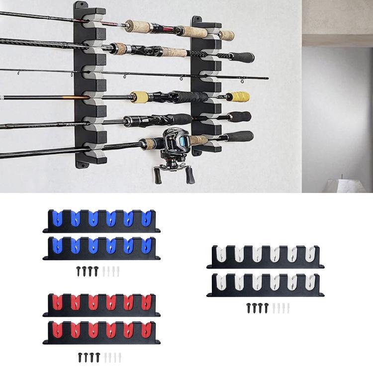 Horizontal Pole Rack 6-Rod Fishing Rod Holders for Garage, Cabin and Basement