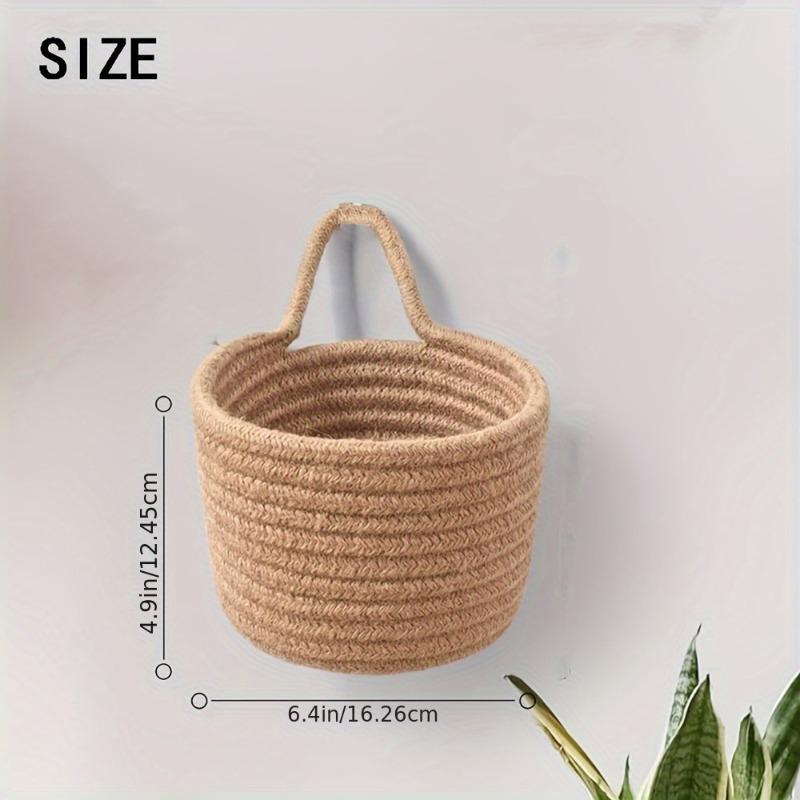 3pcs Woven Flower Basket Plant Pot Hanging Basket Cute Hanging Basket Hanging Storage Basket Organizer