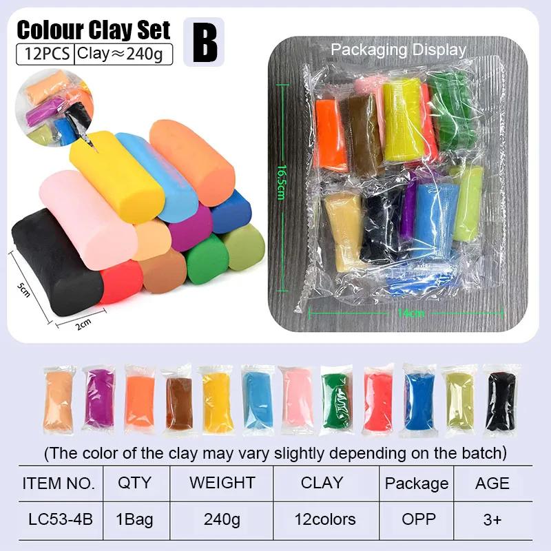 12 Colors Playdough Set Kids Creative Diy Colorful Clay Toy Wheat Flour Safe Non-Toxic Toddler Dough Classroom Clay Craft Toy Kit