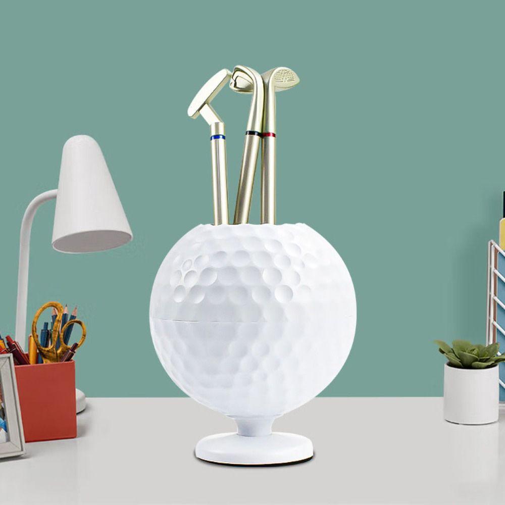 

ABS Golf Ball Pen Holder Desktop Decor Pen Container New Golf Ball Pen Pencil Holder