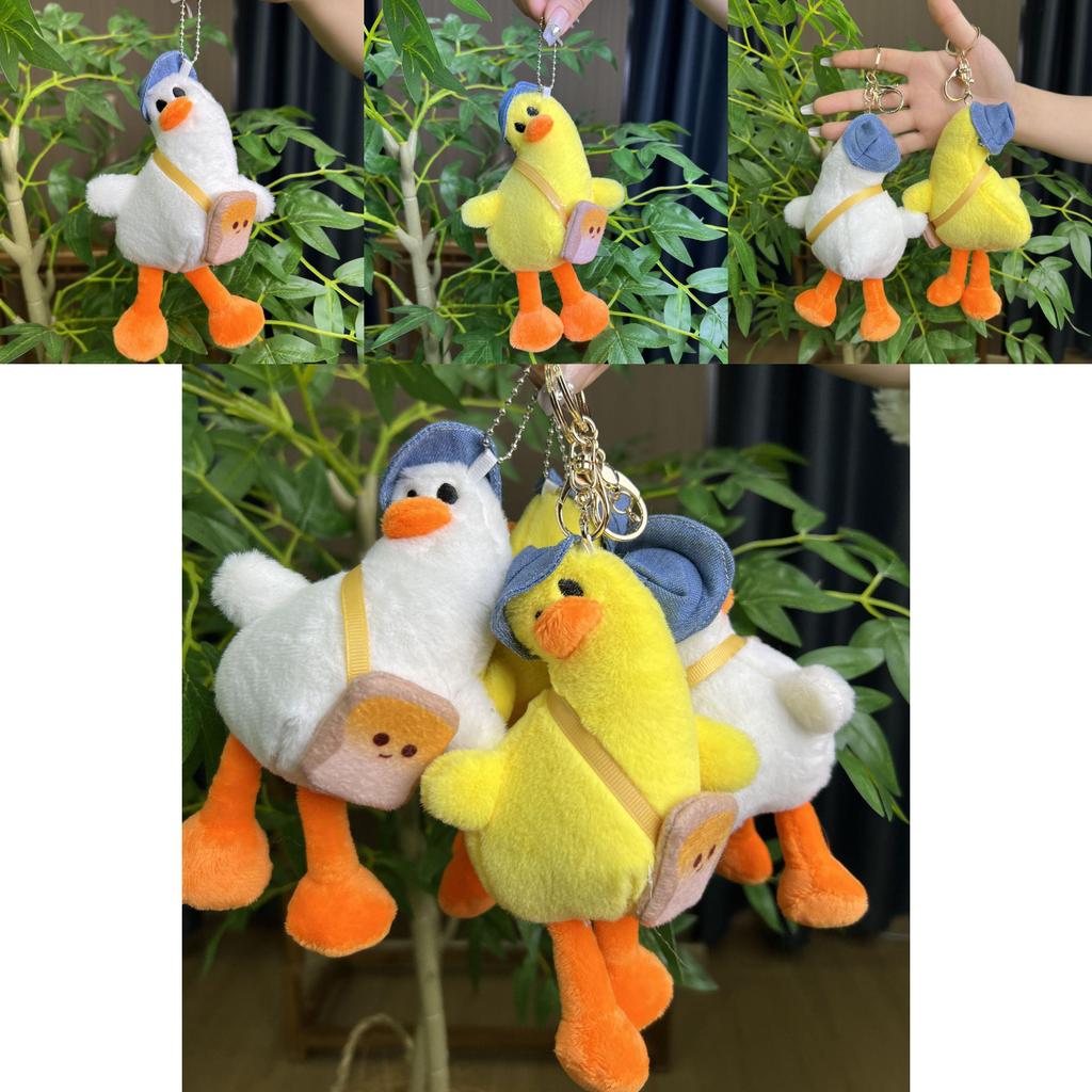 Adorable Cute Tilting Duck Plush Toy Soft Stuffed Animal Doll Keychain Accessory