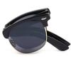 Classic Half Frame Polarized Sunglasses with Case Men Women Retro Rivet Small Sun Glasses Popular Foldable Travel Shades