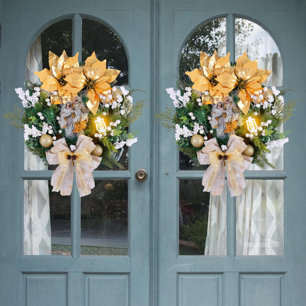 40x50cm Neuankömmling Weihnachtskranz für Heimdekoration, Weihnachtsgirlande für Haustürdekoration, künstliche Blumen, Neujahrsdekorationsgirlande