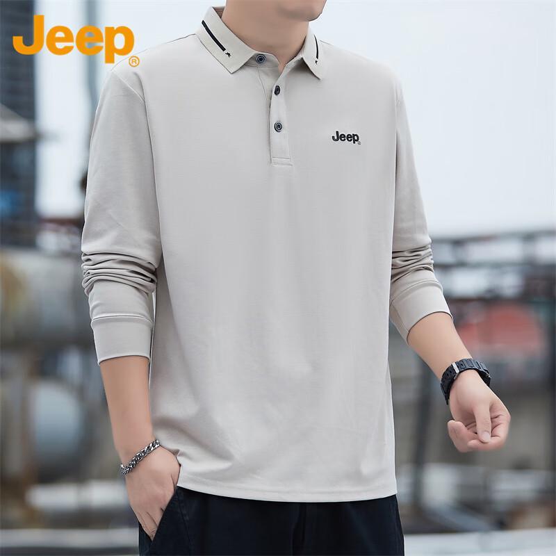 JEEP Men s Long-Sleeve Casual Polo T-Shirt XL
