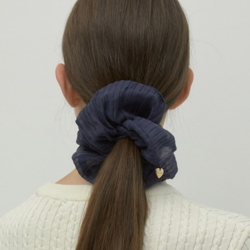 DEPOUND Oganza Charm Point Scrunchie - Navy