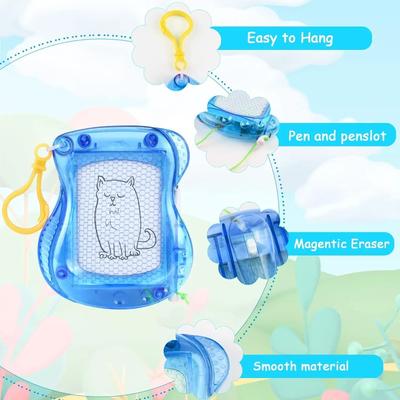 1-10 Pezzi Mini Lavagna Magnetica Portachiavi Blocco per Scarabocchi con Stilo Giocattolo Portatile Lavagna Cancellabile Regalo Educativo per Bambini