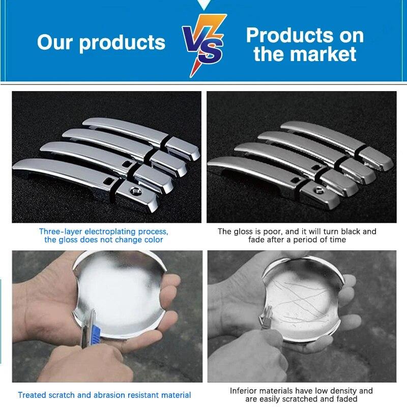 For Dodge Dart PF 2013 2014 2015 2016 Luxurious Chrome Smart Door Handle Cover Car Exterior Accessories Decorate Style Stickers