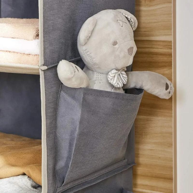 1Pcs Foldable Closet Organizer 6-Shelf Storage Rack with 2 Hooks - for Shoes Caps Clothes Pants Space Saving Closet Organizer