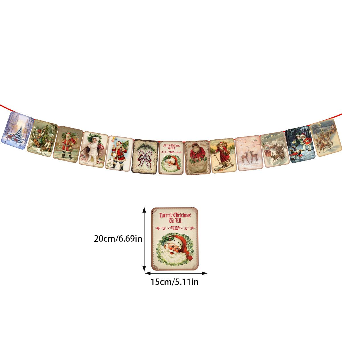 

Рождественская вечеринка Рождество Вымпел баннер Санта Клаус Лось Гирлянда Декор Фон Style C