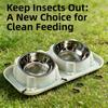 Detachable Stainless Steel Pet Bowl Anti-Overturning Pet Water Dispenser Double Pet Bowl  Travel