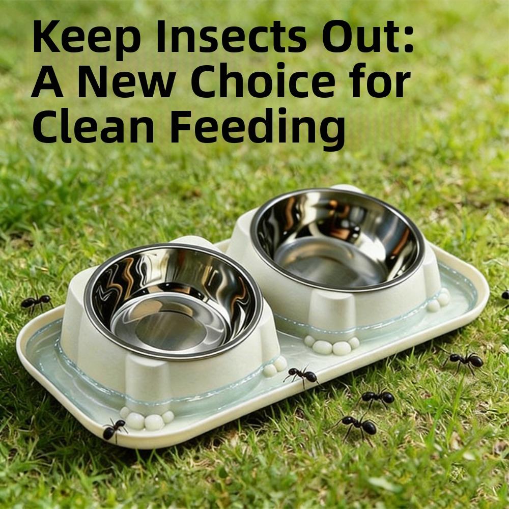 Detachable Stainless Steel Pet Bowl Anti-Overturning Pet Water Dispenser Double Pet Bowl Travel