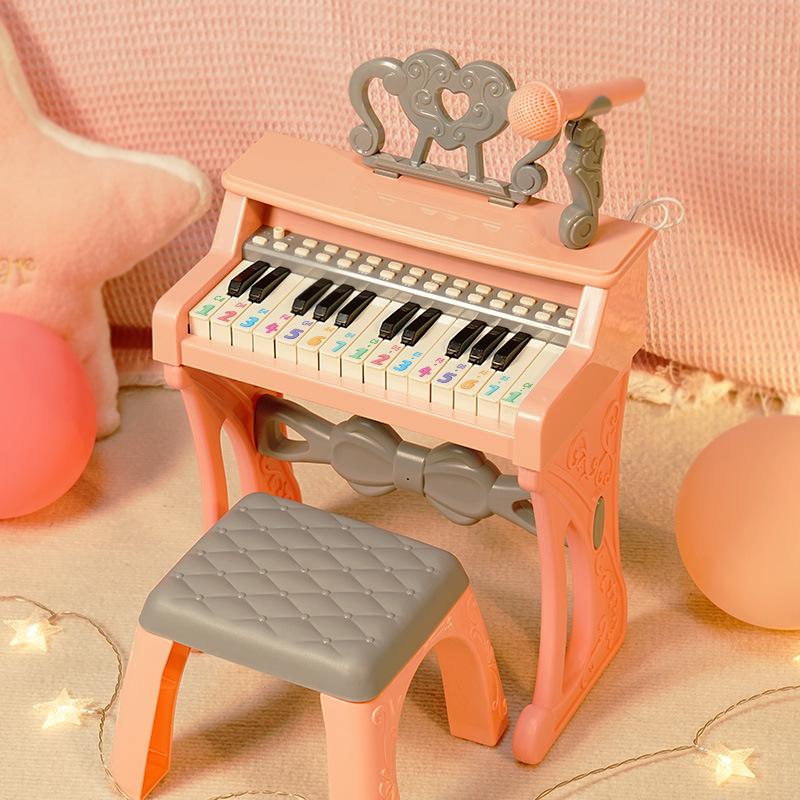25-Key Children's Electronic Wooden Piano - Musical Toy for Early Education, Ideal Birthday Gift for Boys and Girls