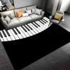 Schwarz-Weiß-Klaviertastatur-Design-Teppich für Wohnzimmer-Dekoration Geeignet für die Verwendung als Anti-Rutsch-Matte für Wohnzimmer, Schlafzimmer, Sofas