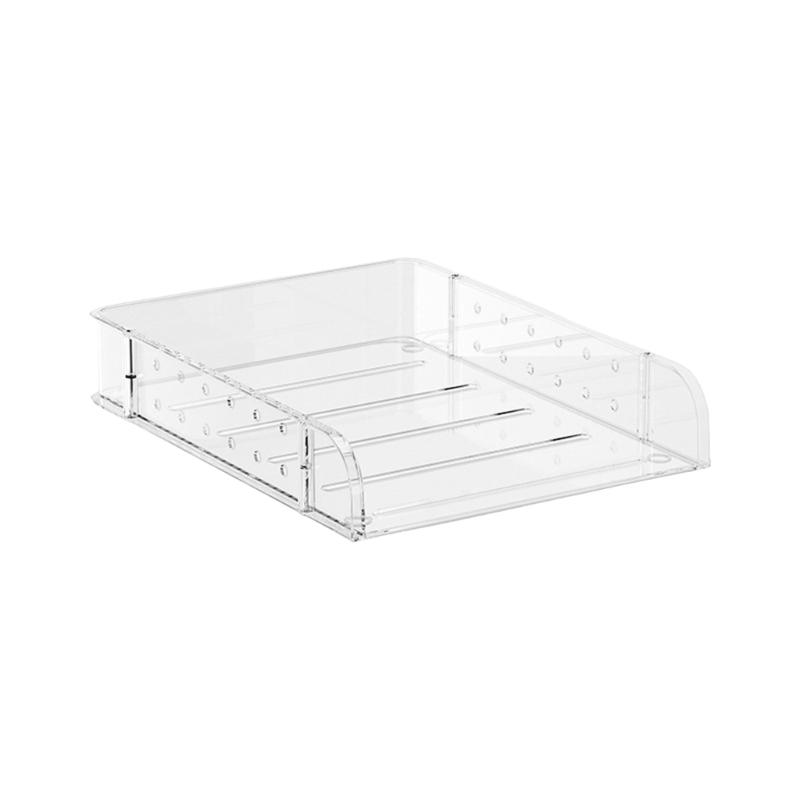 Multifunction File Letter Tray Organizers with Pen Cup Stacking File Letter Tray Space Saving Office Desk Organizers прозрачный
