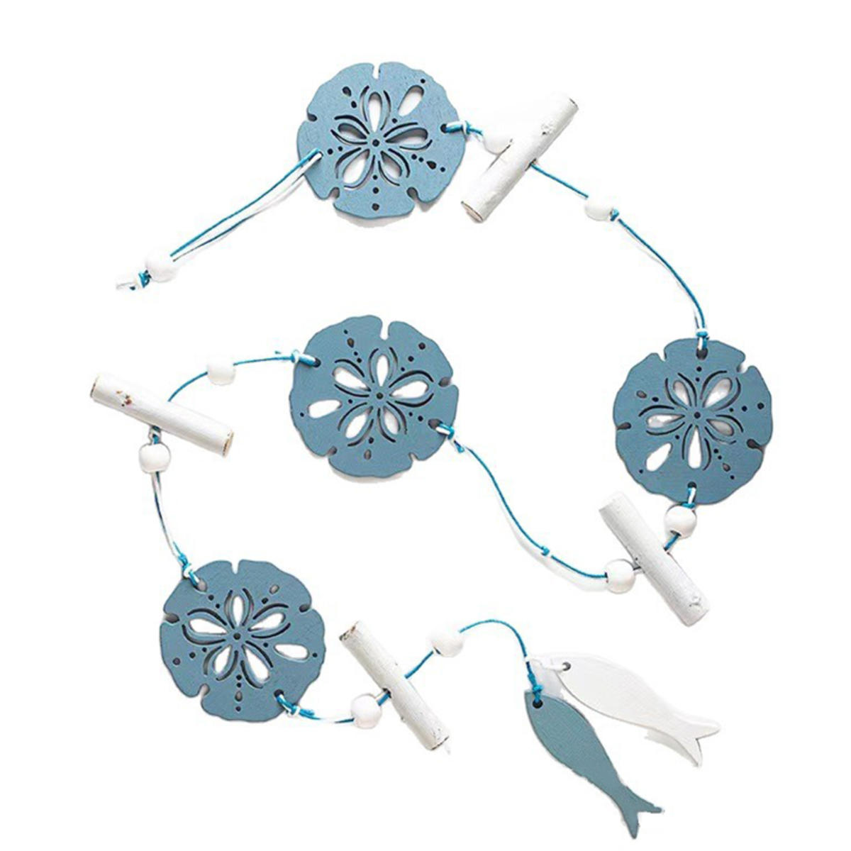 

Mediterranean Style Decorative Pendants Starfish Fish Wooden Crafts Creative Home Living Room Bedroom Wall Decorations style3 синий