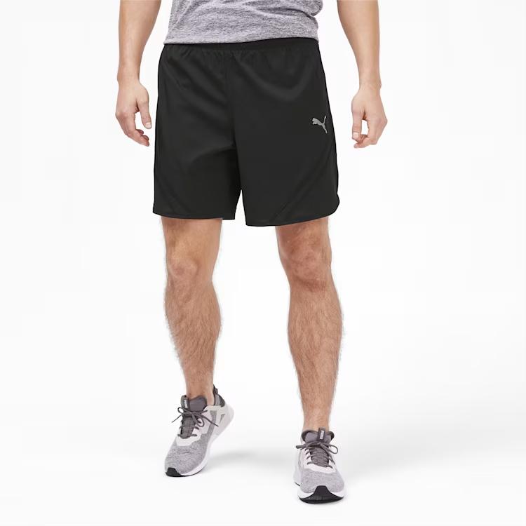 Puma Last Lap Solid Comfortable Straight Leg Mid Rise Casual Shorts Men Shorts Black 518415-01