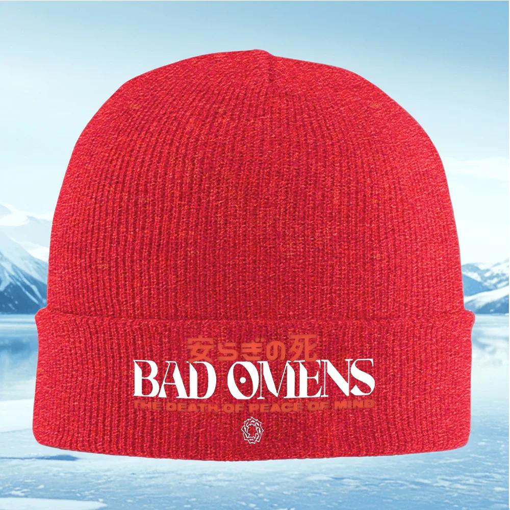 

Bad OUnisexs graphic design Death peace Knitted Hat Unisex Women Unisex Beanie Pullover Cap Winter Thermal Warm Christmas Outdoor Cy