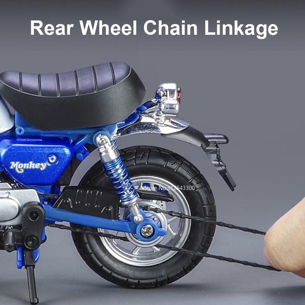 1/12 Honda Monkey Alloy Toy Motorcycle Model Car with Sound Light Rear Wheel Suspension Motorbikes Vehicle Models for Children