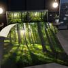 3pcs Fresh Green Forest 3D Printed Bedding Set Comfortable Duvet Cover King Queen Twin Size Birthday Gift for Bedroom Decoration