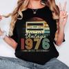 Koszulkę na 50. urodziny Vintage 1976 Edycja Limitowana Koszulka z Kasetą Urodziny 1976 Koszulka Retro Styl Mężczyźni Kobiety Unisex