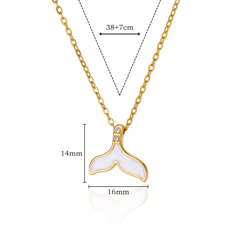 Zircon Fishtail Necklaces For Women Gold Color Stainless Steel Heart Bees Pendant Necklace Fashion Wedding Jewelry Gift Femme