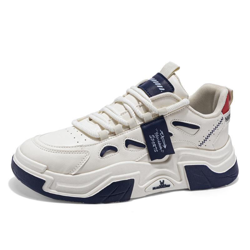 2024 Autumn Men's Shoes Breathable Little White Shoes Men's Trend Versatile Platform Sports Shoes Casual Board Shoes Dad Trendy Shoes