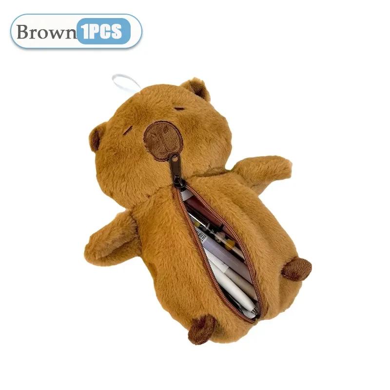 

1-8PCS Capybara Plush Pencil Case Soft Fluffy Stationery Holder with Zipper Cute Kawaii School Supplies for Girls Boys