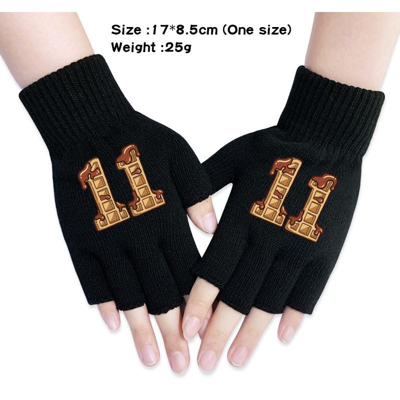 Stranger Printed Cotton Autumn Winter Warm Knitted Touch Gloves Fingerless Gloves