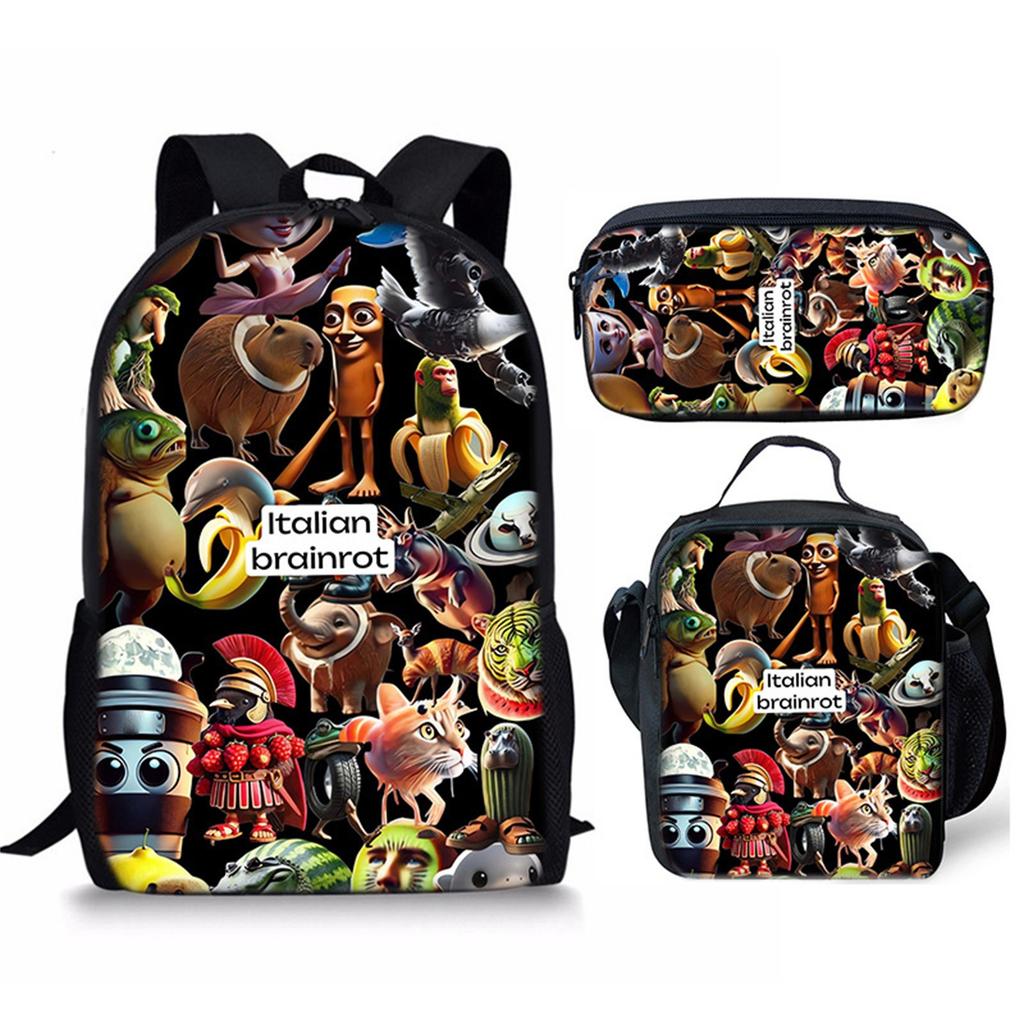 Cartoon Printing Casual Shoulder Bag Junior High School Students Large Capacity Backpacks
