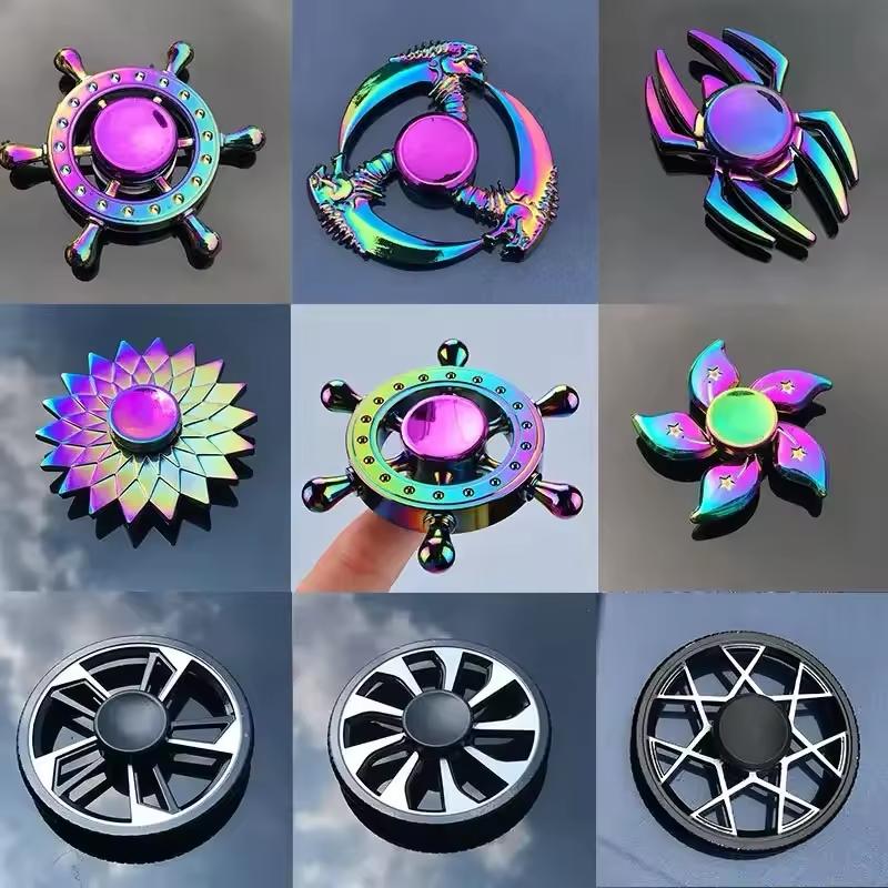 Metal Fidget Spinner Rainbow Color Hand Spinner Edc Focus Stress Relief Toy Anxiety Relief Fidget Spinner Toy For For Kids Adult