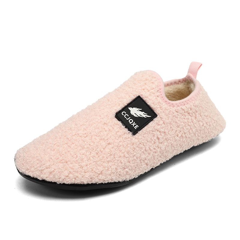 Home cotton shoes indoor household plush slippers winter warm couple waterproof bag and cotton slippers