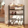 “Wrought Iron Multi-Layer Shoe Rack: Indoor & Outdoor Vertical Shoe Storage Cabinet”