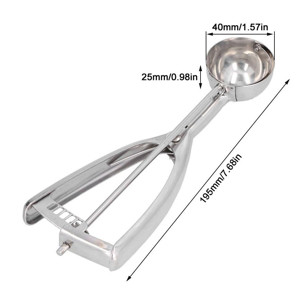 Stainless Steel Ice Cream Scoop Trigger Release Manual Digging Spoon Portion Scoop  For Home