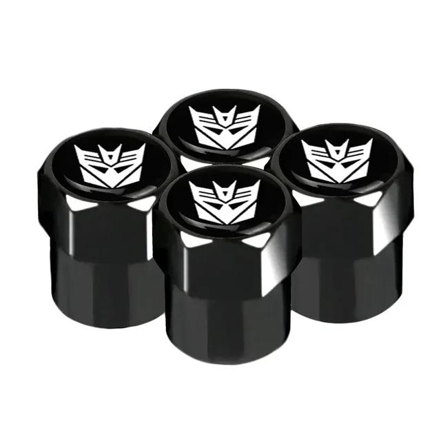 AAYQ1 4Pcs Car Tire Valve Stem Caps Transformers Emblem Car Wheel Tires Valves Tyre Stem Air Caps Airtight Cover Motorcycle Accessoire