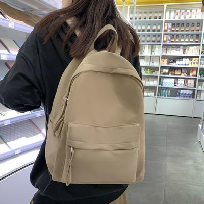 Jednoduchý jednobarevný batoh Dámské 2022 voděodolné nylonové školní tašky pro dospívající dívky Bookbag Lady Travel Batoh přes rameno