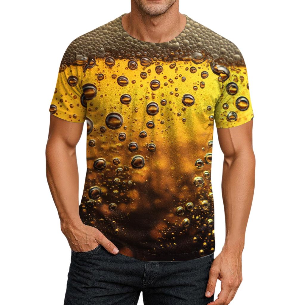Men's Crew-neck Casual Printed Short-sleeved T-shirt Top