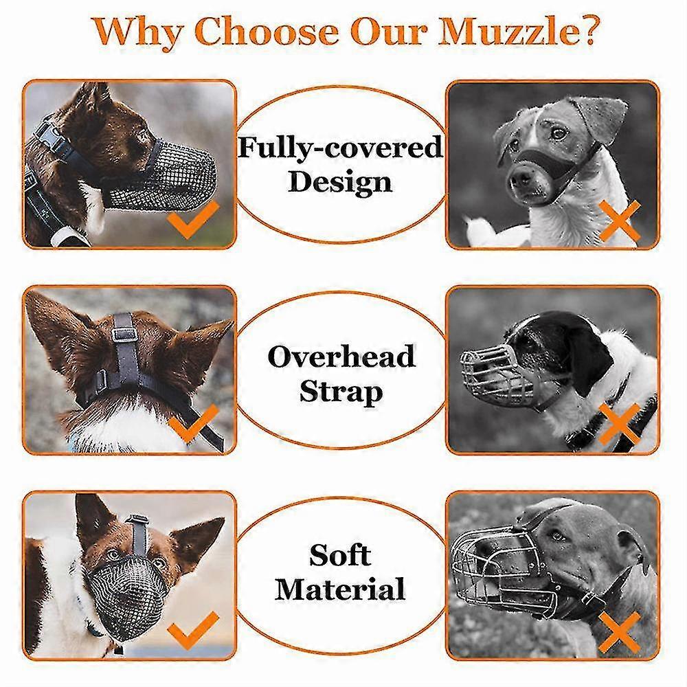 Dog Muzzle Soft Nylon Muzzle - Adjustable Breathable Mesh Muzzle, Dog Mask, Mouth Cover For Anti-biting Anti-barking Licking Cover