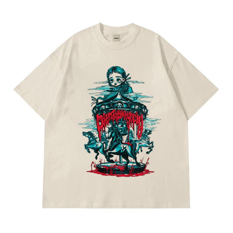 

Mens TShirt Phantasmagoria Graphic Oversized Gothic Harajuku Fashion Cotton Short Sleeve Tops Y2k Streetwear Unisex Clothing 4XL