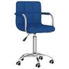 VidaXL Swivel Dining Chair, Blue Fabric.