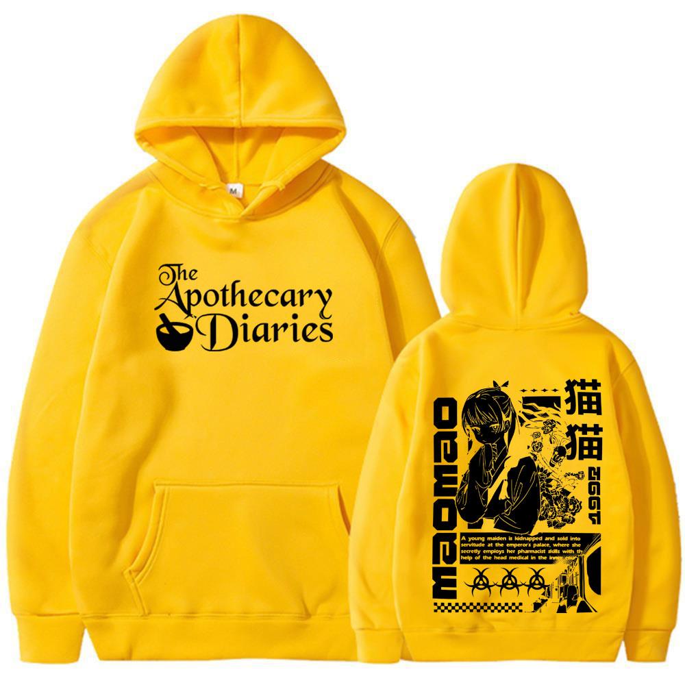 

Худі з аніме «Щоденники аптекаря» Смішний Каваї Милий Маомао Графічний Чоловічий Жіночий Светр Повсякденний Оверсайз Естетика Пуловер XL жовтий