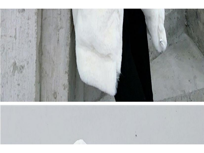 Women's Winter 2024 Hooded Coat - Loose Medium-Length, Thick Imitation Rex Rabbit Fur