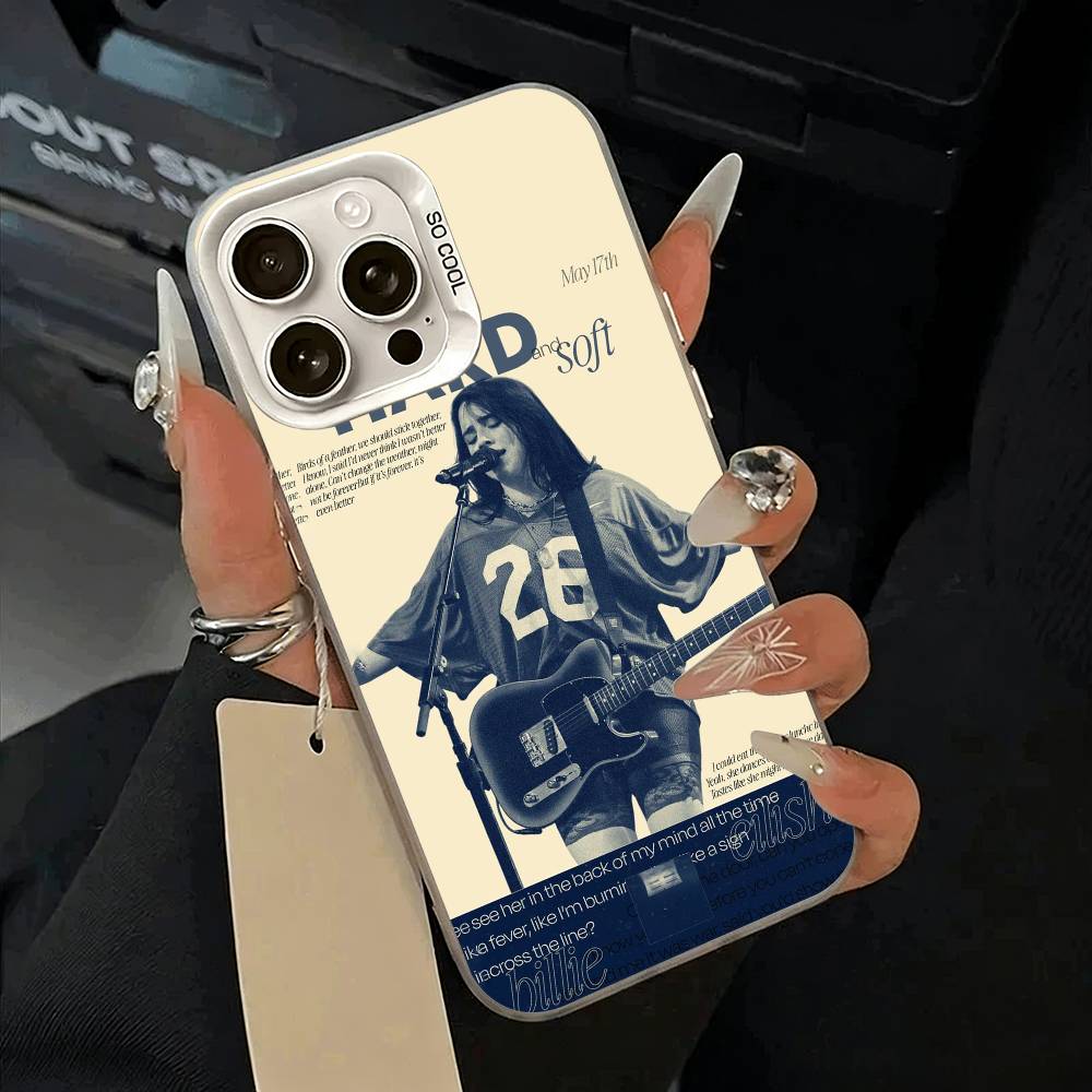 

Талановита співачка покоління Z - Біллі Айлі Чохол для телефону iPhone 17,16,15,14,13,12,11 Plus,Pro Max,XS,білий сріблястий чохол для телефону iPhone14ProMax