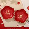 Wedding & Engagement Fruit and Candy Plate - Elegant Red Ornament for Living Room