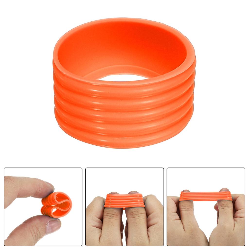 PATIKIL Badminton Racket Handle Grip Racquet Fixing Rubber Absorbent Orange Rings, 20-Pack, Rings, Rings, Non-Slip, Overgrip,