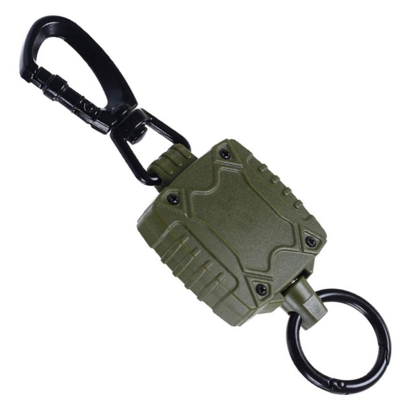 Retractable Keychain Heavy Duty Badge Holder Reel with Belt Clip 23'' Steel Wire Cord Heavy Duty Carabiner Key Holder