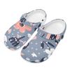 Women Men Printed EVA Garden Shoes Easy Clean Ventilated Slip On Garden Yard Home Bathroom Casual Walking Daily Shoes Travel Wear