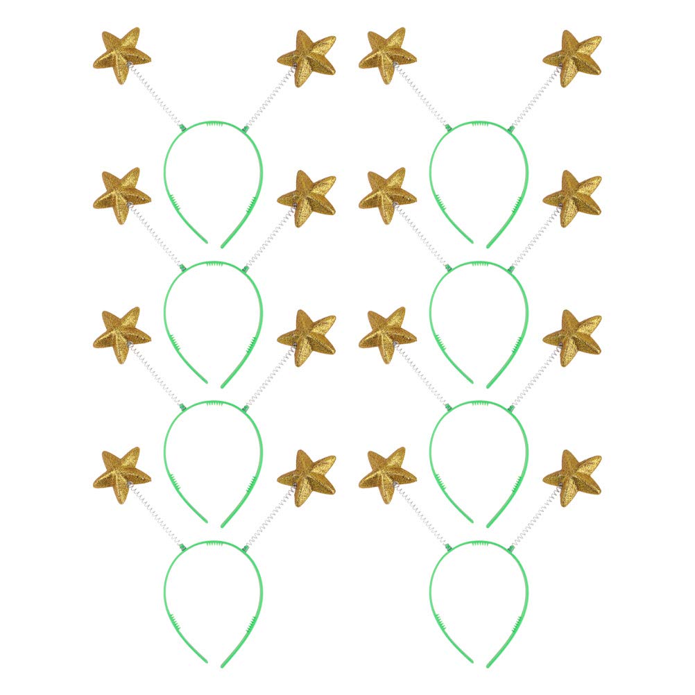 LALAFINA Antenna Headbands, Star Pompom Sequin Headbands, Alien Headbands, ButterflyBee Headbands, Party Cosplay Accessories, Yellow, Set of 8