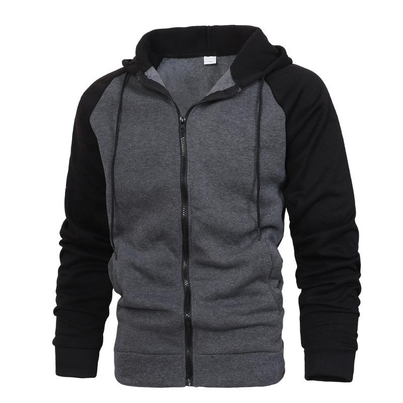 Coat Autumn/winter Hoodie European American Men's Color Blocked Fashion Raglan Sleeve Sweatshirt Men's Casual Sports Top
