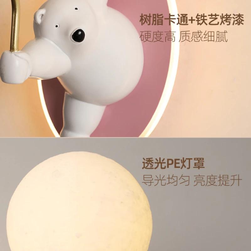 Cartoon Children's Room LED Wall Lamps Creative White Bear Light Warm Cute Baby Room Nursery Boy Girl Bedroom Bedside Wall Light