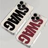 INS Negru și Roșu Swag Carcasă Telefon Transparentă Pentru iPhone 17e 17 16 15 14 13 12 11 Mini Air Pro Max X XR XSMax Plus Transparent Moale